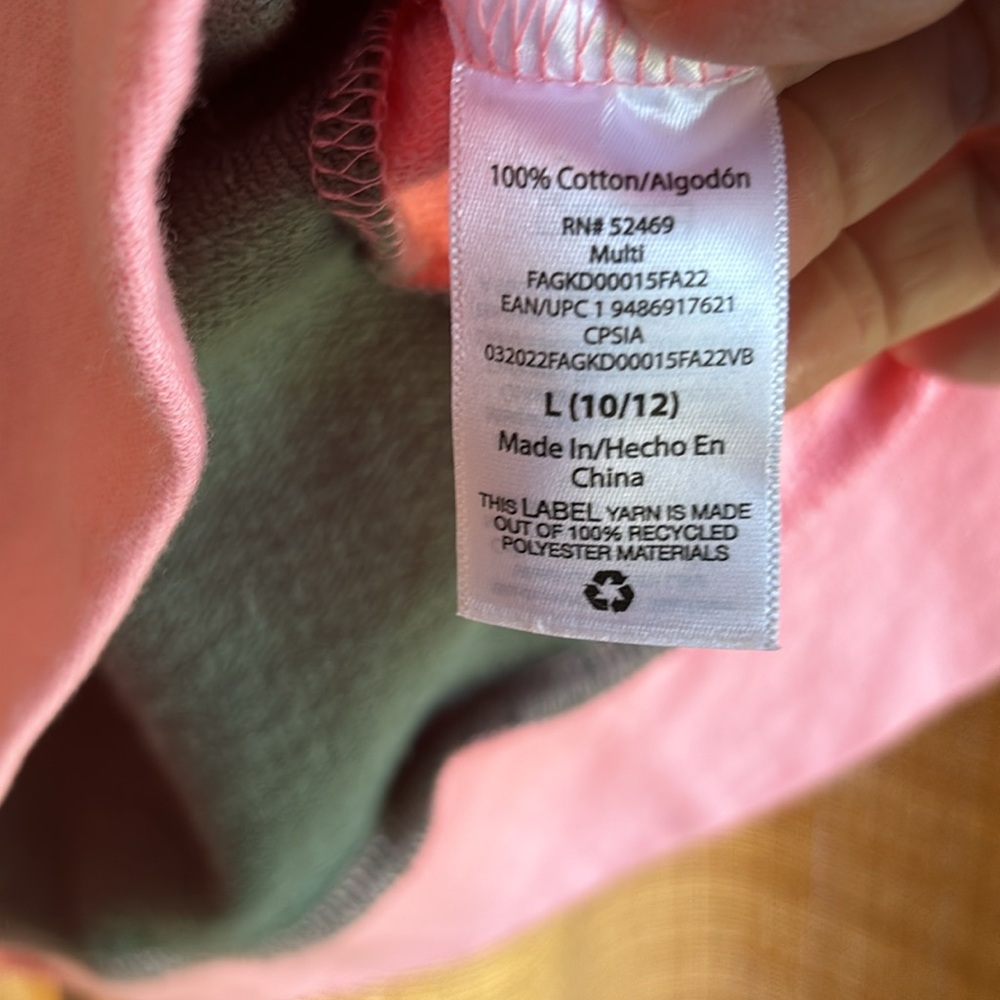 🌸 3/$25 Free Assembly Girls Olive/Pink pullover Tunic Large 10/12 - Picture 9 of 11